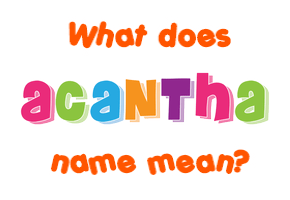 Meaning of Acantha Name
