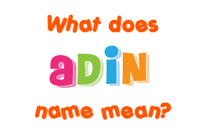 Meaning of Adin Name