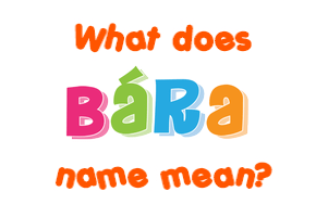Meaning of Bára Name