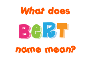 Meaning of Bert Name