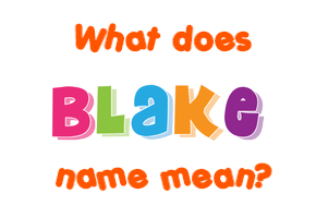 Meaning of Blake Name