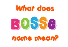 Meaning of Bosse Name