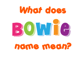 Meaning of Bowie Name