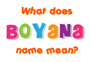 Meaning of Boyana Name
