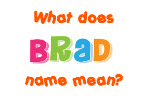 Meaning of Brad Name