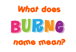 Meaning of Burne Name