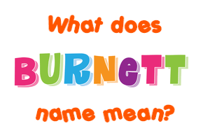 Meaning of Burnett Name