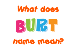 Meaning of Burt Name