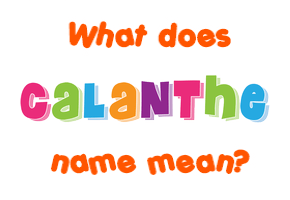 Meaning of Calanthe Name