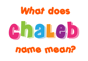Meaning of Chaleb Name