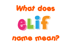 Meaning of Elif Name