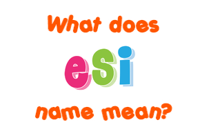 Meaning of Esi Name