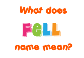 Meaning of Fell Name