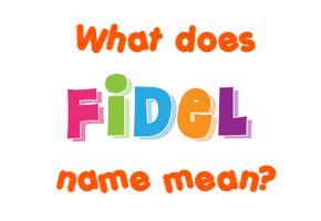 Meaning of Fidel Name