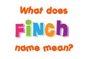 Meaning of Finch Name