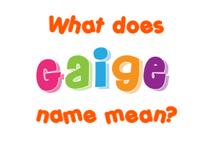 Meaning of Gaige Name