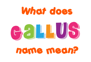 Meaning of Gallus Name