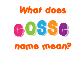Meaning of Gosse Name