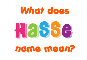 Meaning of Hasse Name