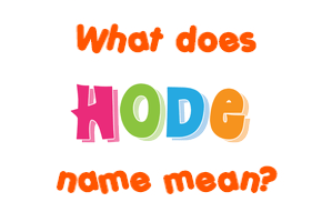 Meaning of Hode Name