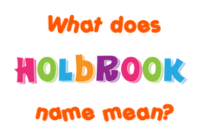 Meaning of Holbrook Name