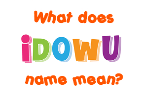Meaning of Idowu Name