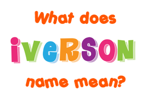 Meaning of Iverson Name