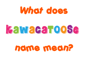 Meaning of Kawacatoose Name