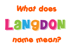 Meaning of Langdon Name
