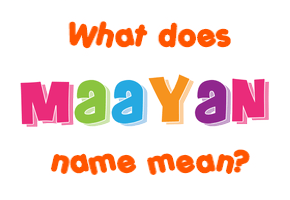 Meaning of Maayan Name