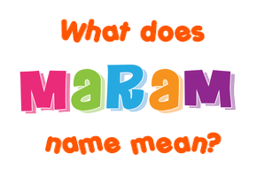 Meaning of Maram Name