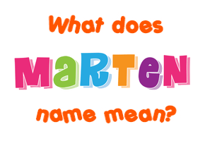 Meaning of Marten Name
