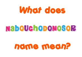 Meaning of Nabouchodonosor Name