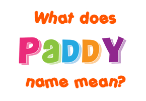Meaning of Paddy Name