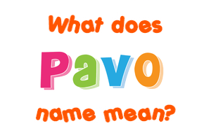 Meaning of Pavo Name Meaning of Pavo Name