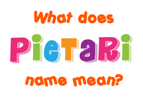 Meaning of Pietari Name