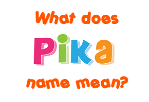 Meaning of Pika Name