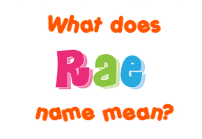 Meaning of Rae Name
