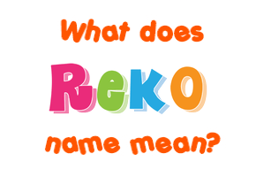 Meaning of Reko Name