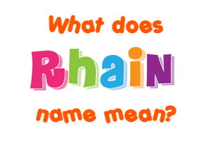Meaning of Rhain Name