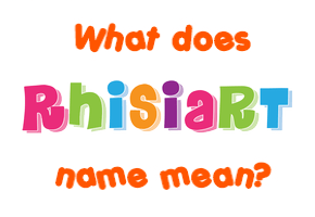 Meaning of Rhisiart Name