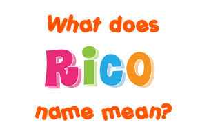 Meaning of Rico Name