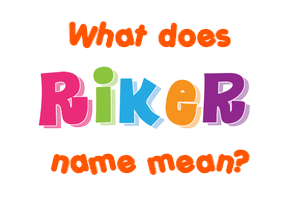 Meaning of Riker Name