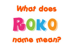 Meaning of Roko Name