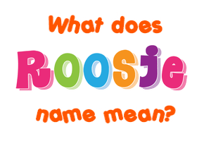 Meaning of Roosje Name