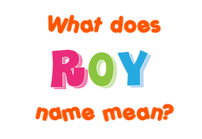 Meaning of Roy Name