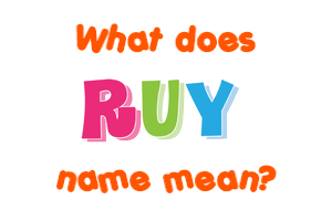 Meaning of Ruy Name
