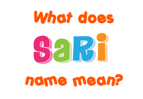 Meaning of Sari Name