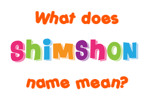 Meaning of Shimshon Name