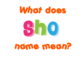 Meaning of Sho Name